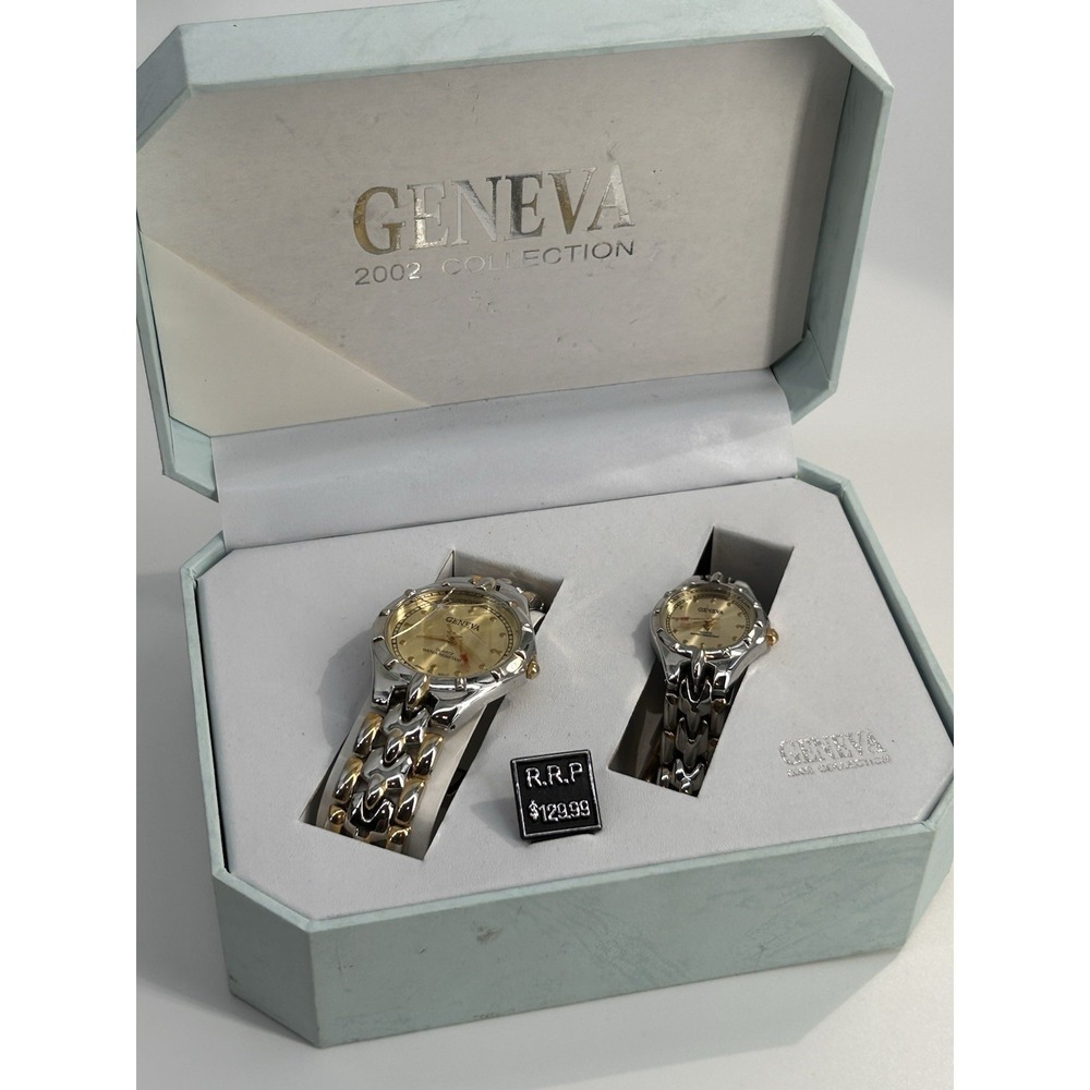 Geneva for Men & Women Two Tone‎ Gold Dial Classic Collection Japan with Box